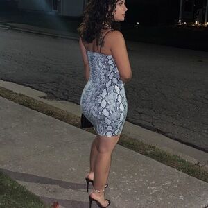 Snakeskin Print Dress